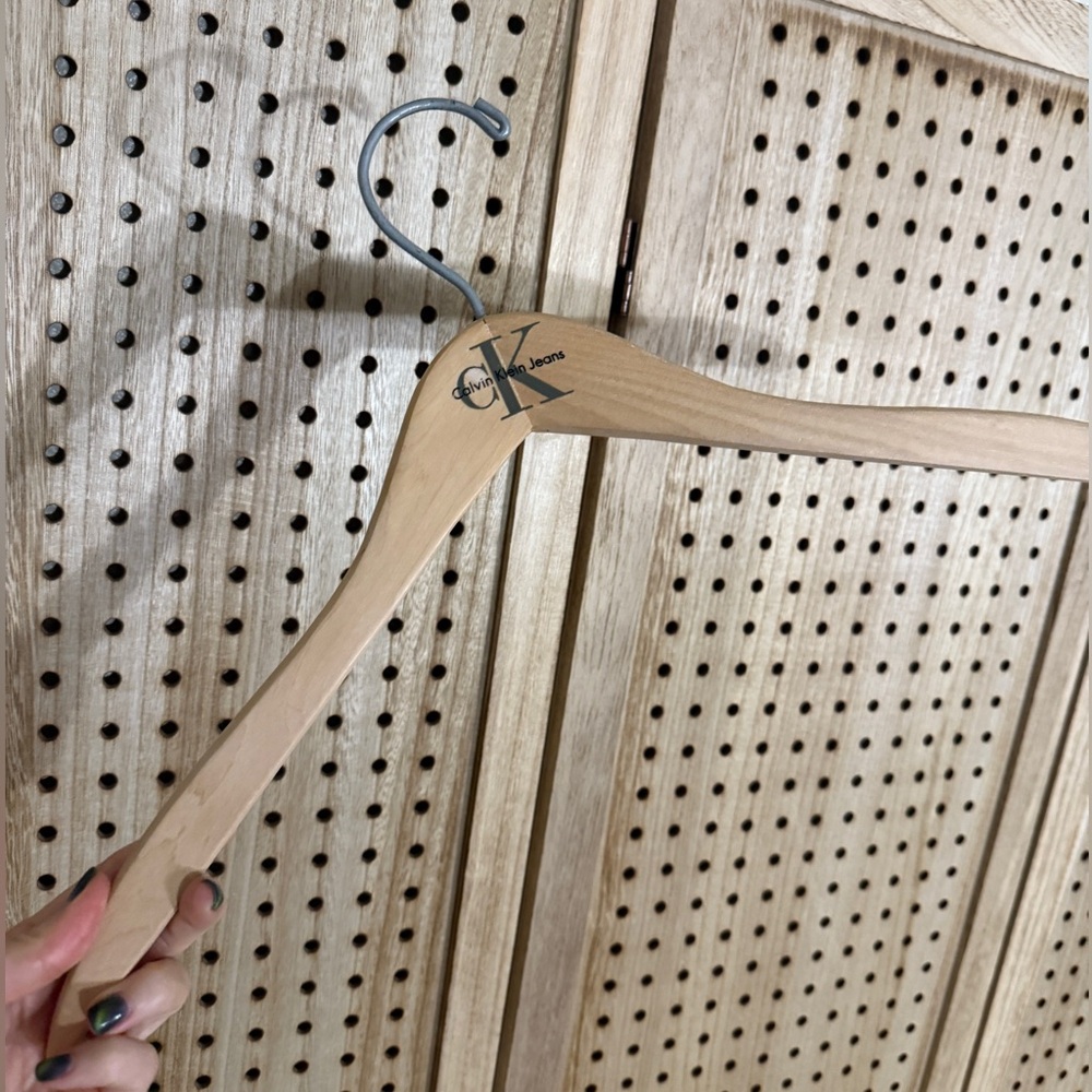Vintage 90s Calvin Klein Wooden Hanger wood